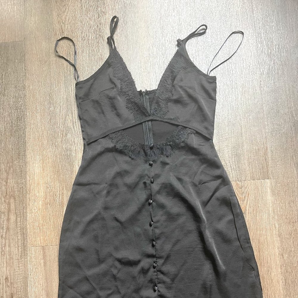 LITTLE MINI BLACK DRESS, CHEST AND BELLY FRINGE.